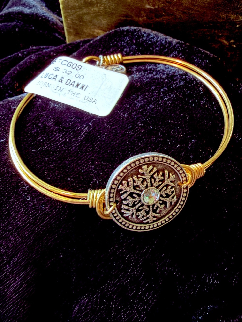 Luca + Danni Gold-Tone Snowflake Medallion Bangle